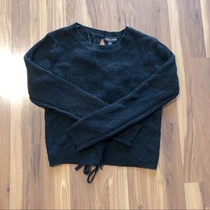Black sweater M with string/ bow on back